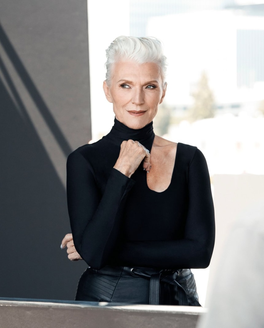 Behind the scenes at Maye Musk’s CoverGirl photo shoot. CreditCovergirl via New York Times