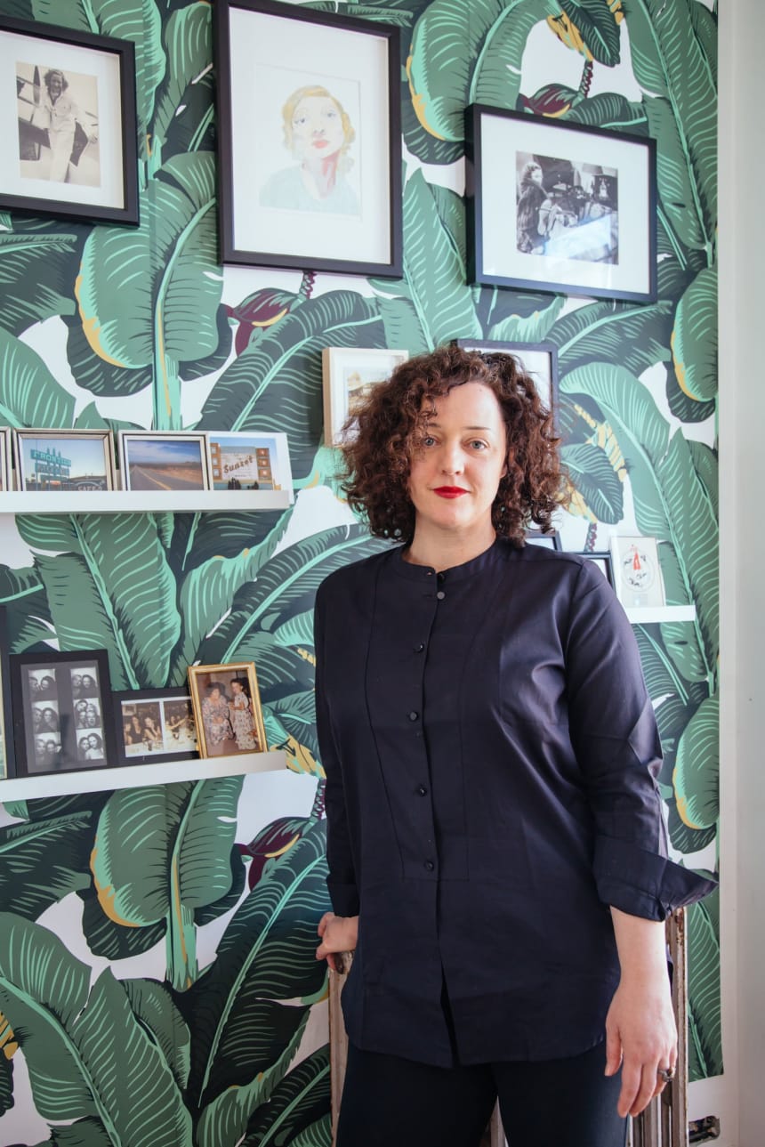 Author Glynnis MacNicol in her NYC apartment. Image credit: Naima Green, via The New York Times